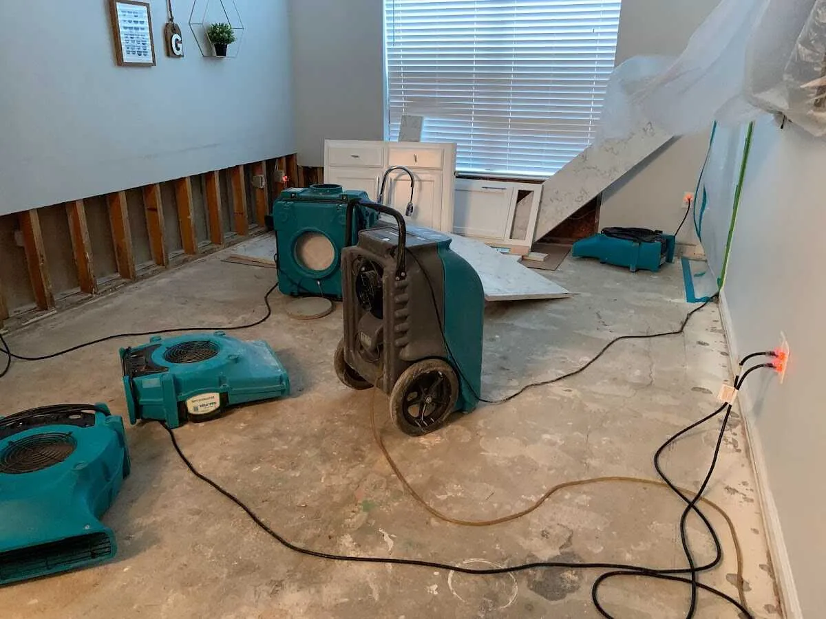 Dehumidifier in flood-cut room for Water Extraction & Removal in Brooklyn Center